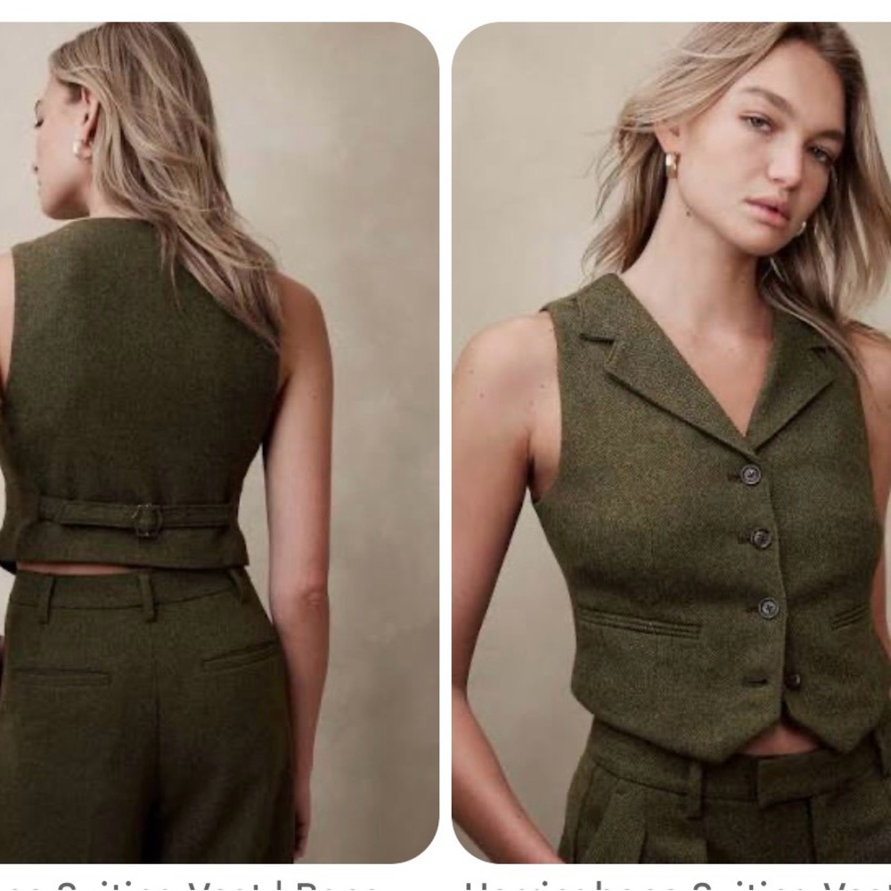 Banana Republic Green Suiting Vest